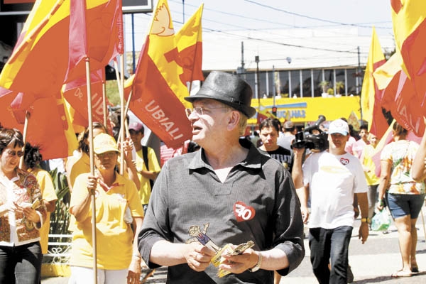 Marco Ubiali durante caminhada sábado no centro de Franca